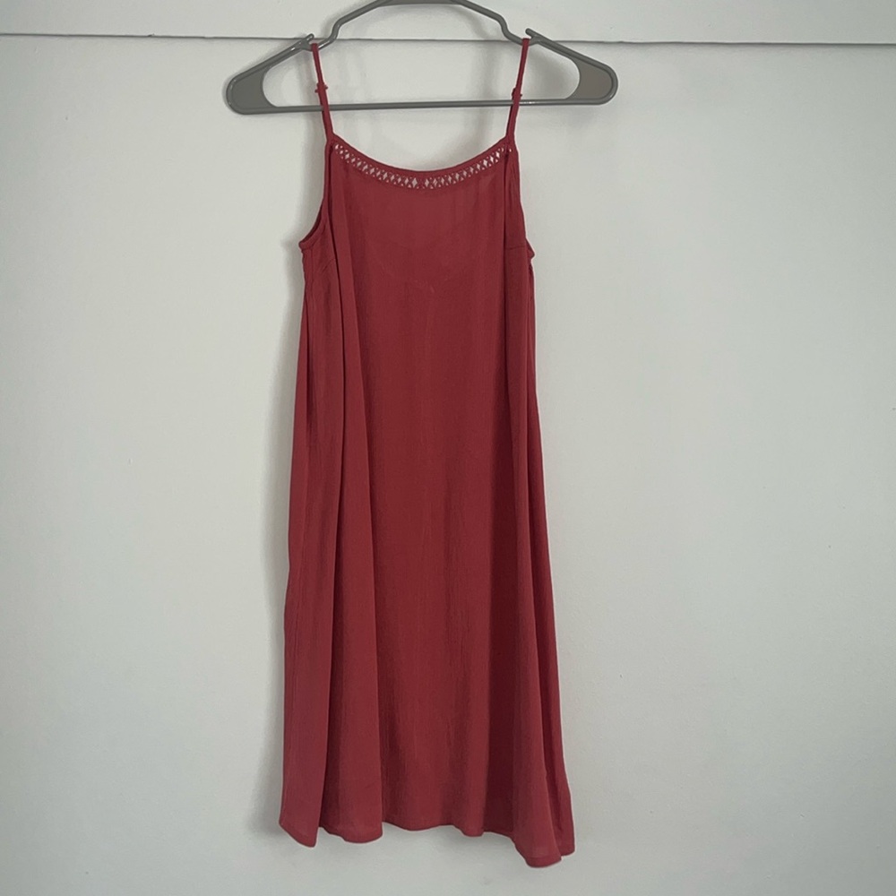 Like new Mossimo 100% rayon spaghetti strap dress, coral, women’s size XS